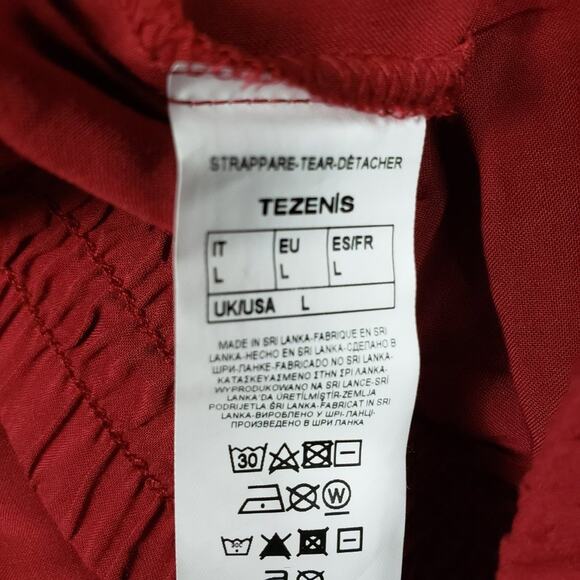 Tezenis Lightweight Red Black Stripe Skinny Leg Pants Women's Size Large - Picture 6 of 7